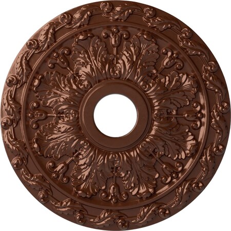 Spring Leaf Ceiling Medallion (Canopies up to 5 5/8"), 19 7/8"OD x 3 5/8"ID x 1 1/4"P, Copper Penny
